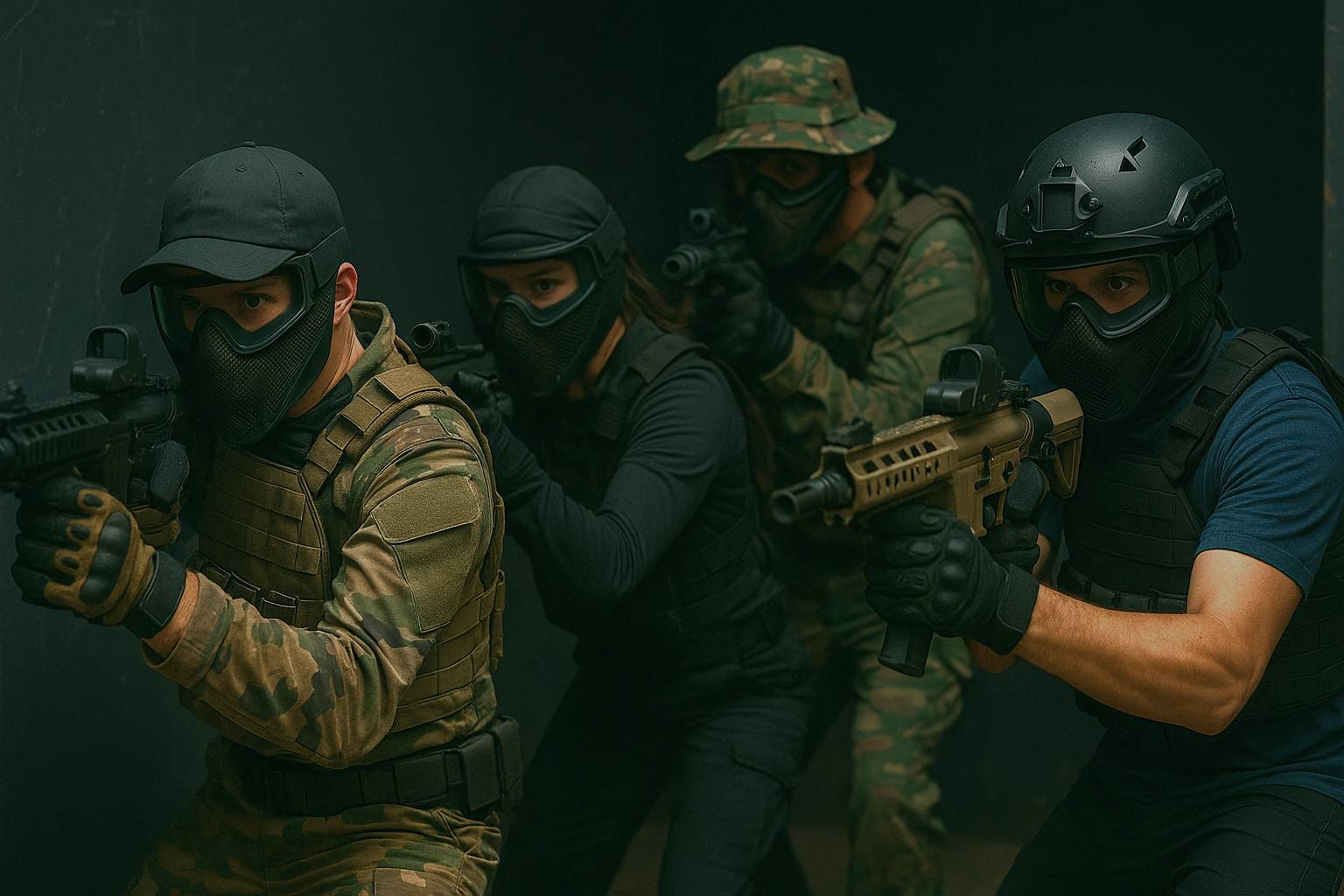 Joueurs de Speedsoft en pleine action dans une arène sportive, réservations et inscriptions simplifiées grâce à Enlistia